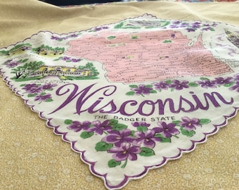 Vintage Handkerchief / Franshaw "Wisconsin"