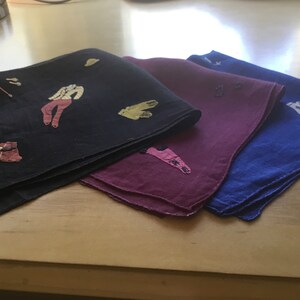Vintage Handkerchief Set / 1930s Fashion / Hand Appliqué