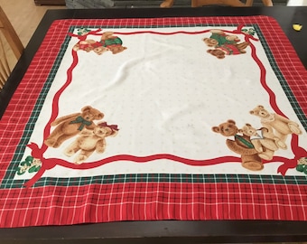 Vintage Christmas Scarf /  Cuddly Teddy Scarf