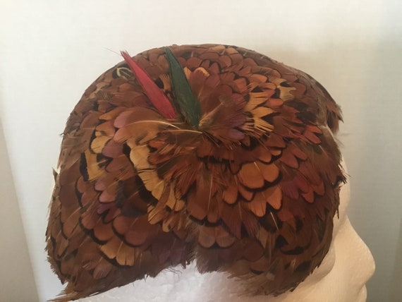 Vintage Quail Feather Fascinator Hat  / Fine Maid… - image 2