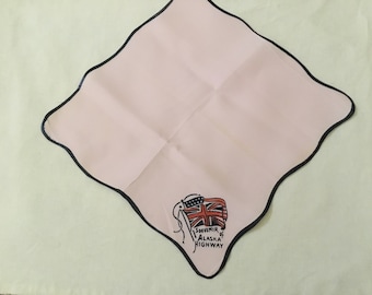 Vintage Handkerchief / Alaska Highway Souvenir