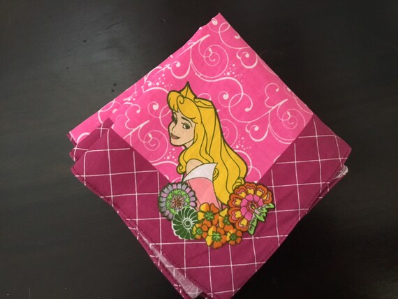 Vintage Disney Bandana / Belle and Princess Aurou… - image 4
