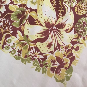 Vintage Tablecloth / CaliforniaHand Prints / Tiger Lillies and Exotic Flowers