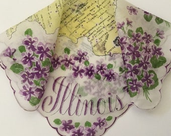 Vintage Handkerchief / Franshaw "Illinois"