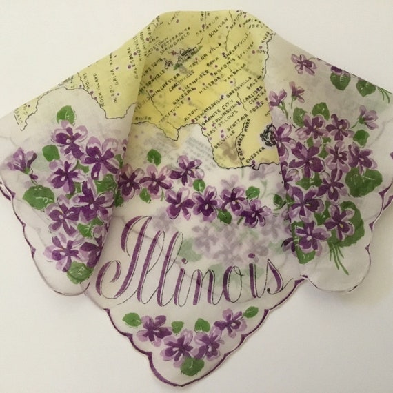 Vintage Handkerchief / Franshaw "Illinois"