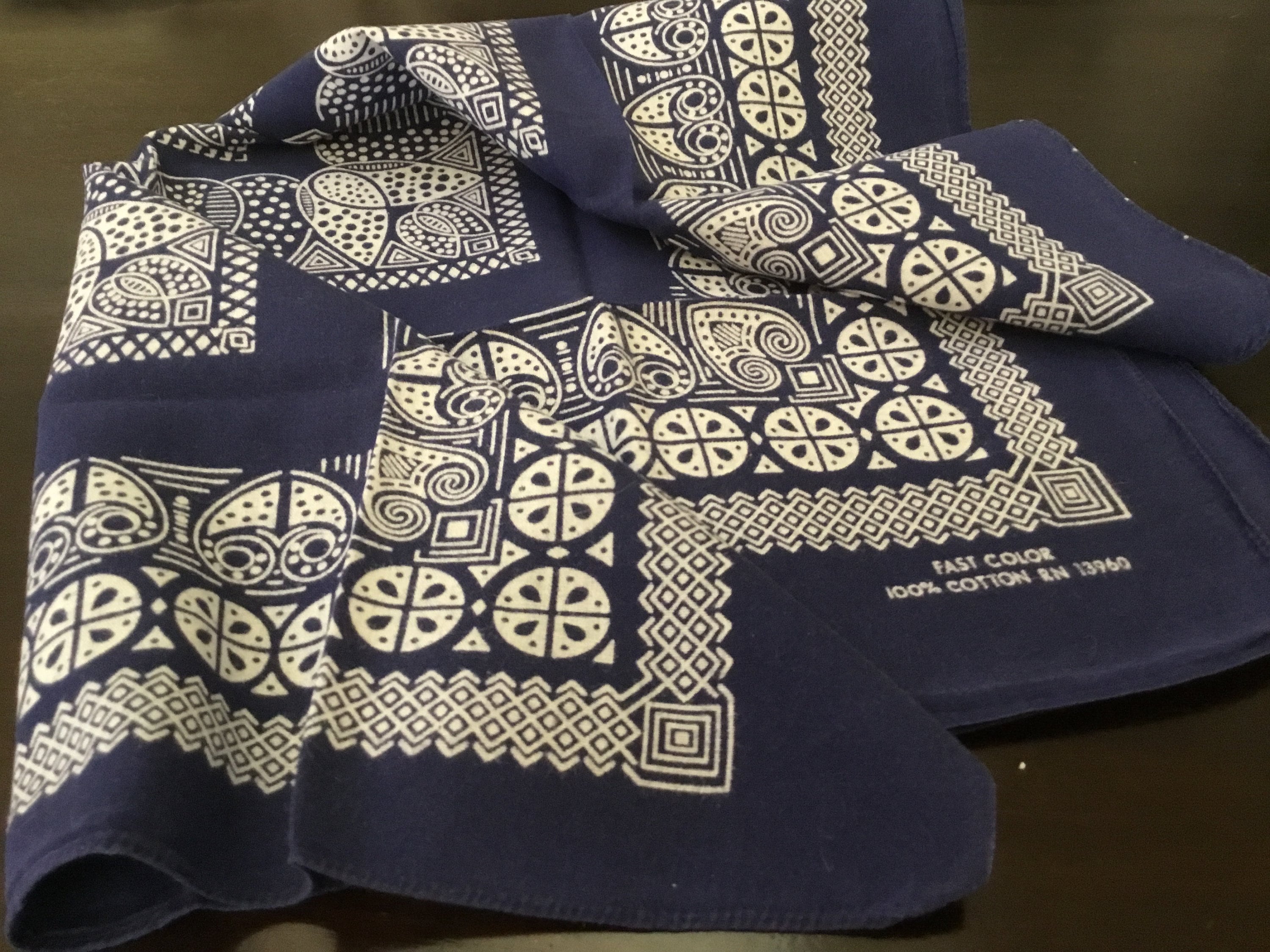 ヴィンテージバンダナ / パリブルー / RN 13960 - Etsy 日本