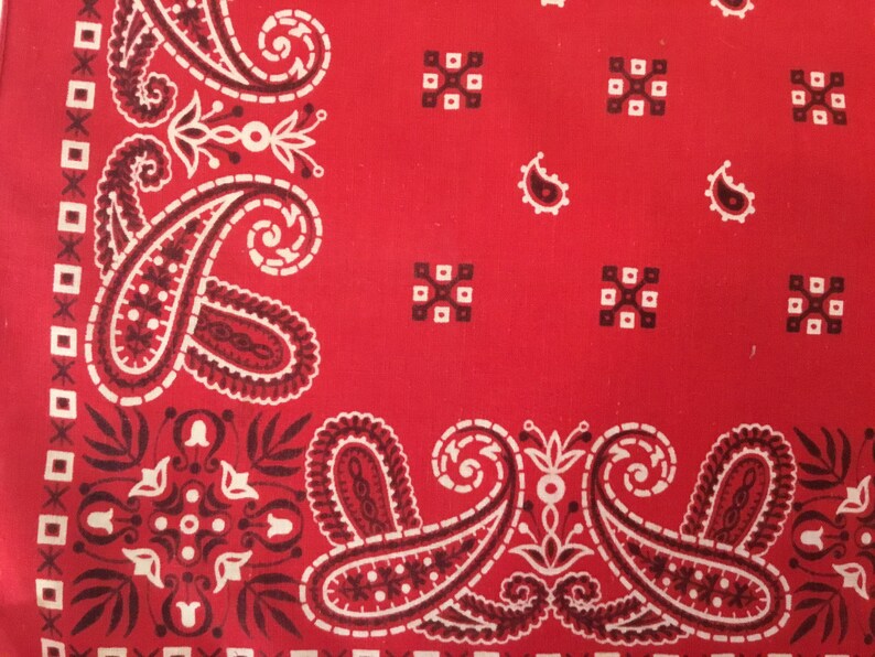 Vintage Turkey Red Bandana Tower with Paisley and Squares