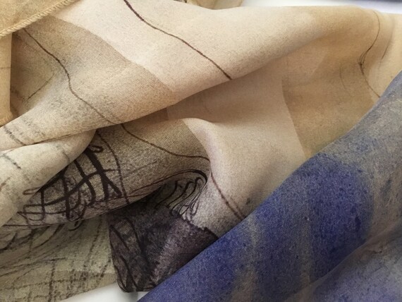 Vintage Scarf by Brochier Soieries / Rodin The Birth of Venus View 6