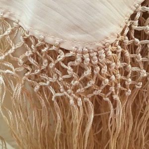 Antique Silk Victorian Piano Shawl / Canton Embroidery