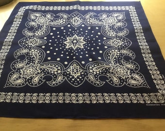 ヴィンテージバンダナ / パリブルー / RN 13960 - Etsy 日本