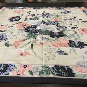 Vintage Silk Scarf / Tulips and Spring Flowers by Hiroko for Dozo