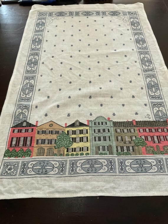 Vintage Tea Towel   / Copenhagen Houses / Souvenir of Denmark