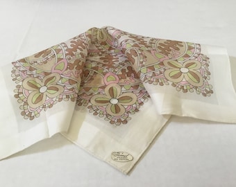 Vintage Handkerchief / Groovy Flower Power by Burmel