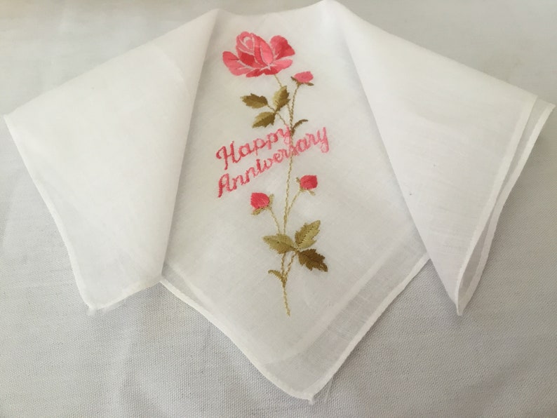 Vintage Handkerchief Happy Anniversary