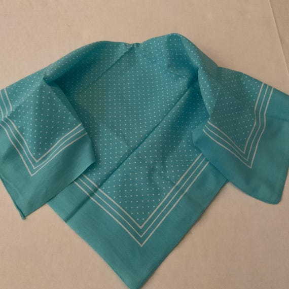 Vintage Scarf/ Bandana /Bright Polka Dot Cotton a… - image 1