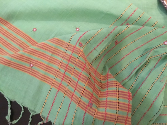 Vintage Cotton Indian Shawl / Wrap / Tablecloth /