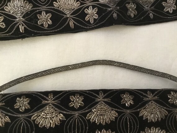 Vintage Velvet Clutch Bag and Belt / Indian Zardo… - image 6