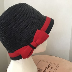 Vintage Straw Hat / Navy Blue Cloche by Emme Inc. / Possibly the World’s Cutest!