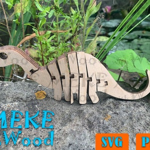 3D flexibele Dino 02 gemaakt van 3 mm multiplex