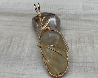 Libyan Desert Glass Pendant, Gold Wire Wrapped Libyan Desert Glass, Quality Authentic Meteorite Impact Glass, Libyan Desert Glass Jewelry