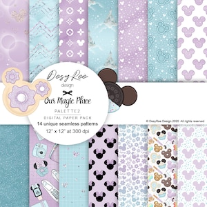 Nuestro lugar mágico - Paleta 2 - Papeles digitales - Magic Castle Inspired - Patrones digitales - Pegatinas pastel Planner - Patrón de superficie sin costuras