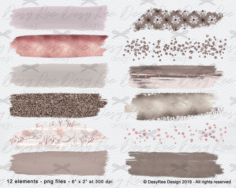 Download Fall Palette Brush Strokes Brown Taupe Grey Copper Clip ...