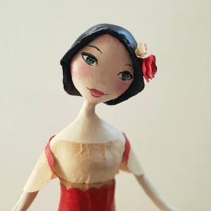 paper mache doll, paper clay sculpture, woman sculpture