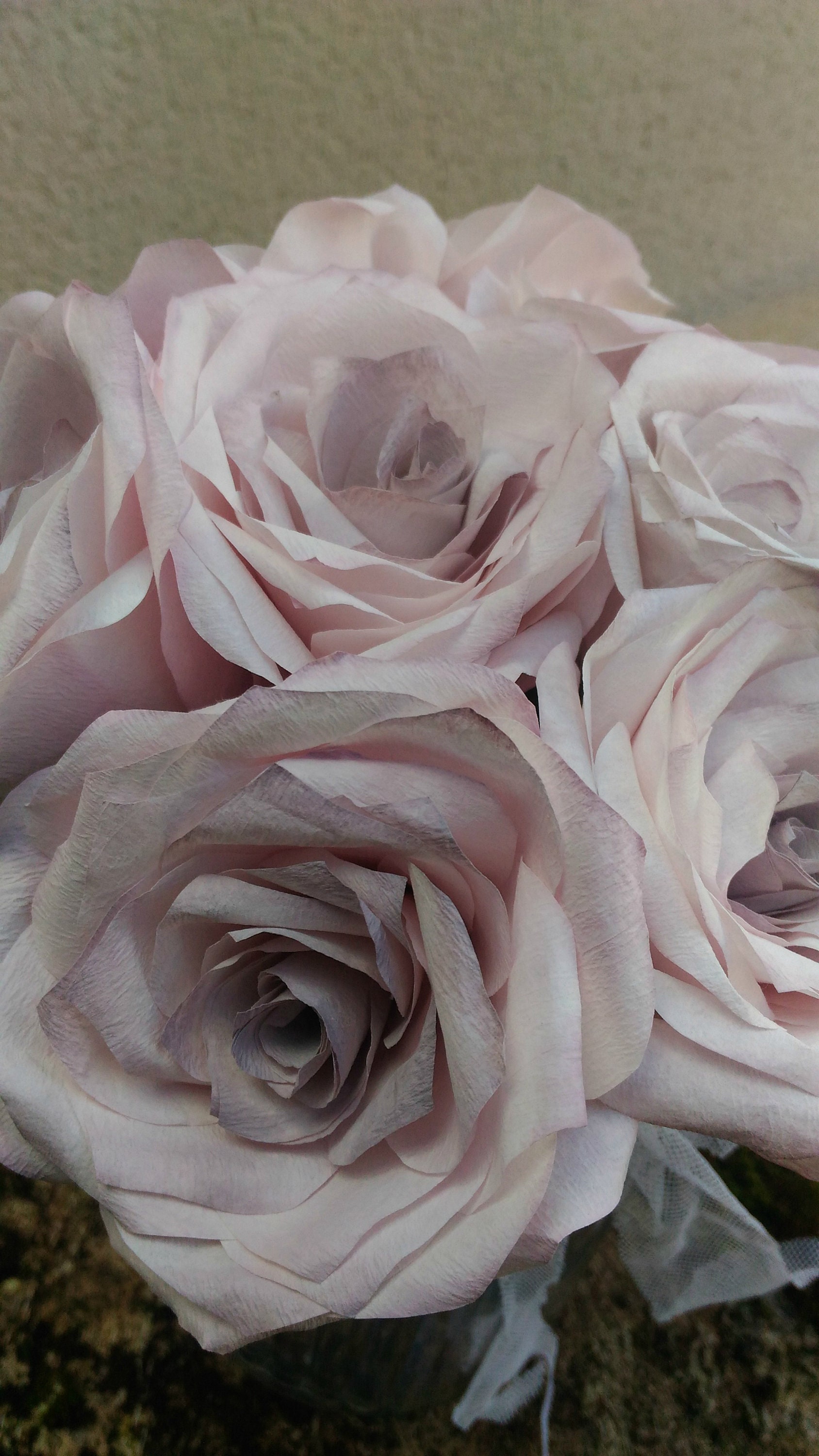 Bouquet de Roses en Papier, Fleurs Papier Vieux Rose, Arrangement Floral Mariage, Centre Table, Bouq