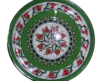 Turkish Ceramic Wall Plate 30cm 12in, Made to Order Iznik Medallion Plate, Handmade Ottoman Wall Decor, Choose Your Design, Wedding Gift
