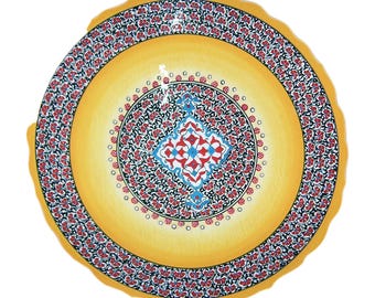 Turkish Ceramic Wall Plate 30cm 12in, Made to Order Fine Detail Iznik Plate, Handmade Ottoman Wall Decor, Choose Your Color, Collector Gift