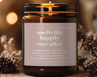Bride to Be Candle Gift | Happily Ever After Candle | Romantic Gift for Bride | Engagement or Bridal Shower Candle | Sweet Gifts for Engaged