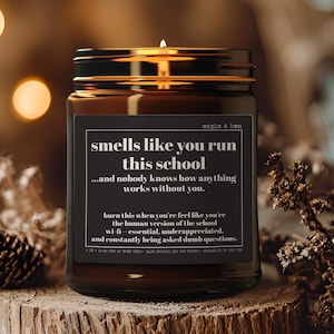 School Secretary Gift Candle | Funny Office Admin Appreciation Gift | End of Year Candle for School Front Desk or Admin | Front Office