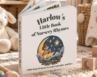 Personalized Nursery Rhyme Board Book for Baby | Custom Name Story Book | Heirloom Baby Gift, First Birthday, Baby Shower, Toddler Gift