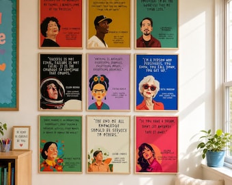 Hispanic American Heritage Month Posters | Hispanic Americans History Month Bulletin Board Poster Set | Famous Latino Latina Quotes Posters