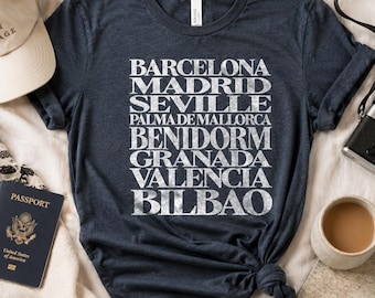 Custom Travel Cities Vacation Shirt | Personalized Summer Abroad Trip Highlights TShirt | Souvenir Travel the World Gift | Mens Womens Gifts