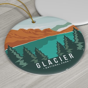 Glacier National Park Ornament | US National Parks Souvenir Christmas Tree Gift | Roadtrip Checklist 2025 Gifts | Glacier US NP Keepsake