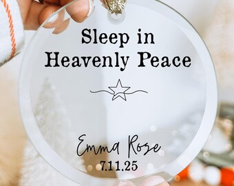 Baby Loss Memorial Ornament | Miscarriage Gift | Personalized Infant Loss Sympathy Keepsake | Stillborn Baby Christmas Remembrance Ornament