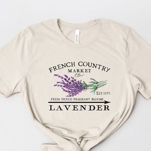 Fresh Country Lavender Shirt | Flower Market Womens Graphic Tee | Wildflower Blooms TShirt | Gift for Natural Lover, Gardener Wild Flowers