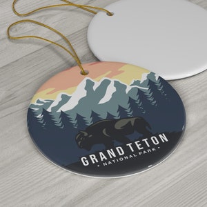 Grand Teton National Park Ornament | US National Parks Souvenir Christmas Tree Gift | Roadtrip Checklist 2024 Gifts | Wyoming US NP Keepsake