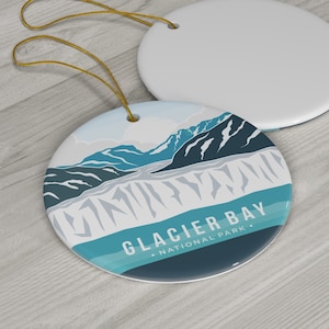 Glacier Bay National Park Ornament | US National Parks Souvenir Christmas Tree Gift | Roadtrip Checklist 2025 Gifts | Alaska US NP Keepsake