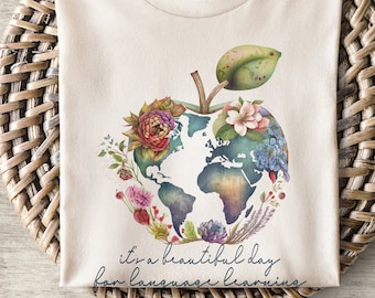 ESL Teacher Shirt | English as a Second Language Teach Tshirt | Beautiful Day Learning Enl | Multilingual Learners Linguist Team Tee
