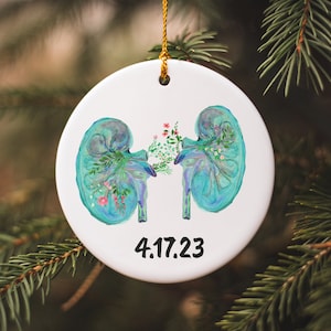 Floral Kidney Transplant Ornament | Custom Kidneys Flowers Transplant Christmas Tree Gift | Nephrology, Nephrologist RN CNA Dialysis Nurse