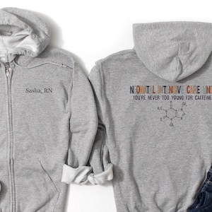 NICU Nurse Personalized Zip up Hoodie Custom Neonatal ICU