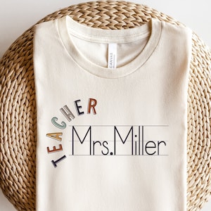 Custom Teacher Shirt | Personalized Handwriting Teach Team TShirt | Cute Teachers Gift, Preschool, Kindergarten 1st 2nd 3rd 4th 5th grade
