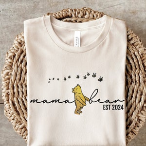 Custom Mama Bear Classic Pooh Shirt | Winnie The Pooh Est Mom TShirt | Gift for Mother's Day | Personalized Year Birthday Mommy New Mom