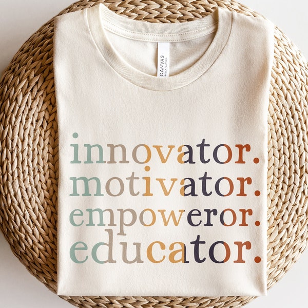 Teacher Shirt | Innovator, Motivator, Empowerer, Educator Team Tshirt | Cute Back to School Teach Gift Tee | Elementary Middle Teaching