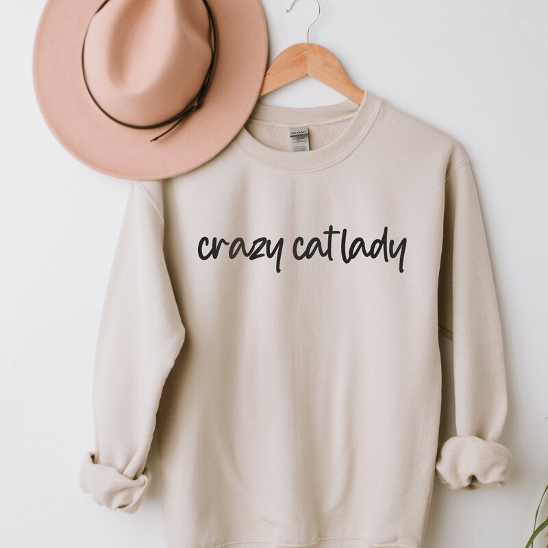 COTTON CASHMERE V NECK JUMPER SHES A CRAZY CAT