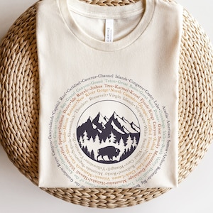 The 63 National Parks Shirt | US National Park Crewneck TShirt | Camping Road Trip Adventure Awaits Gift | Nature Lover USA Souvenir