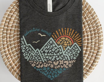 Adventure Awaits Shirt | Adventure Camping Shirt | Mountain TShirt | Hiker TShirts | Nature Lover Shirt | Camping Gift | Vacation Shirt