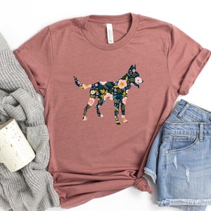 Belgian Malinois Shirt | Floral Dog Silhouette Tshirt | Mals Lover, Malis Gift, Maligator Mama, Malinois Mom | Womens Graphic Clothing